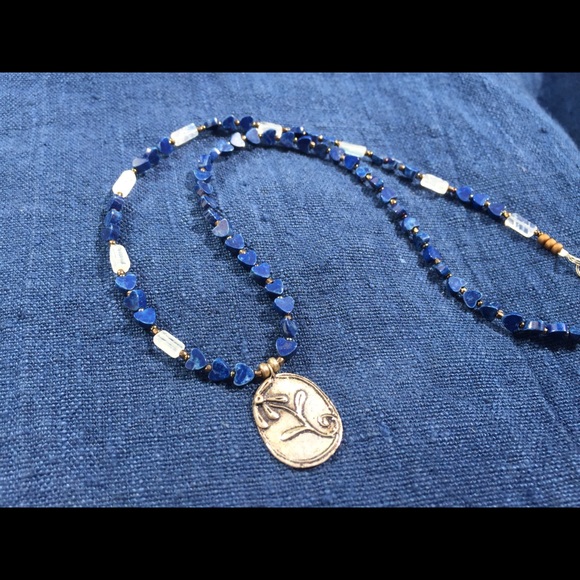 Lapis Lazuli & Sterling Silver Reversible Necklace - Picture 2 of 5